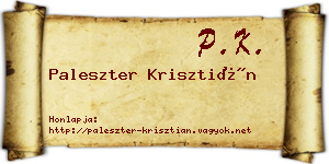 Paleszter Krisztián névjegykártya