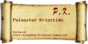 Paleszter Krisztián névjegykártya
